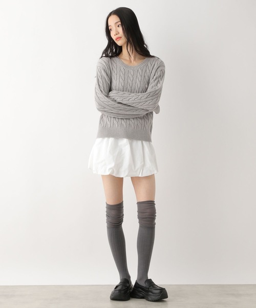 Heather(ヘザー)の「【POLO BCS(ポロ・ビーシーエス)】ケーブルニット 320002(ニット/セーター・レディース・アイボリー/グリーン/ピンク/グレー/ベージュ・FREE)」の15枚目の写真