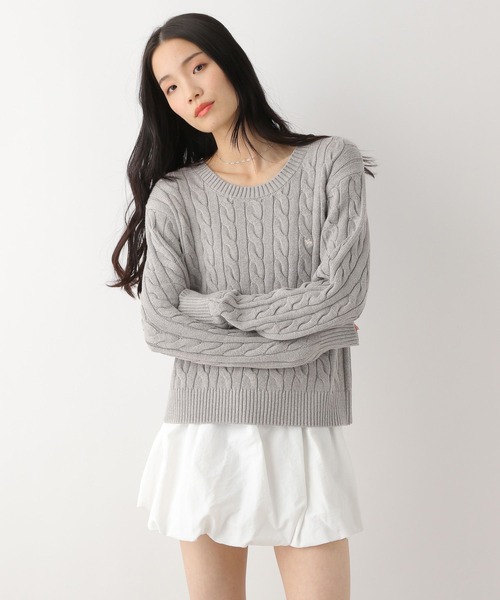 Heather(ヘザー)の「【POLO BCS(ポロ・ビーシーエス)】ケーブルニット 320002(ニット/セーター・レディース・アイボリー/グリーン/ピンク/グレー/ベージュ・FREE)」の19枚目の写真