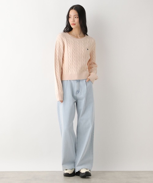 Heather(ヘザー)の「【POLO BCS(ポロ・ビーシーエス)】ケーブルニット 320002(ニット/セーター・レディース・アイボリー/グリーン/ピンク/グレー/ベージュ・FREE)」の21枚目の写真