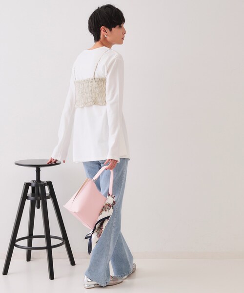 OPAQUE.CLIP(オペークドットクリップ)の「《ツインセット》シャーリングビスチェ×ロングTシャツ【洗濯機洗い可】(その他トップス・レディース・ベージュ系その他7/ブラック系4・38/40/42)」の5枚目の写真