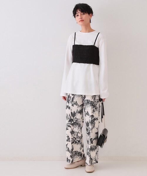 OPAQUE.CLIP(オペークドットクリップ)の「《ツインセット》シャーリングビスチェ×ロングTシャツ【洗濯機洗い可】(その他トップス・レディース・ベージュ系その他7/ブラック系4・38/40/42)」の10枚目の写真