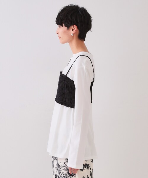 OPAQUE.CLIP(オペークドットクリップ)の「《ツインセット》シャーリングビスチェ×ロングTシャツ【洗濯機洗い可】(その他トップス・レディース・ベージュ系その他7/ブラック系4・38/40/42)」の15枚目の写真