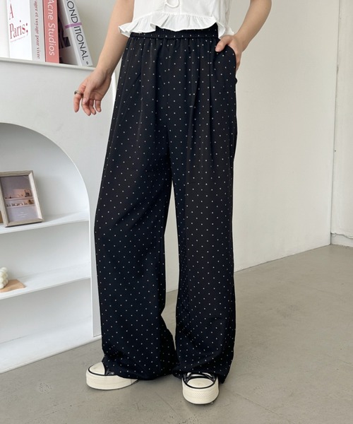 セール】ドット柄ワイドパンツ(その他パンツ)|CLEA(クレア)の セール】ドット柄ワイドパンツ(その他パンツ)|CLEA(クレア)の