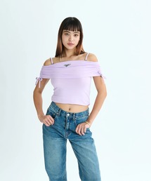 ROXY（ロキシー）の「REWIND /ロキシーショート丈シャーリングオフショルダートップス（キャミソール）」
