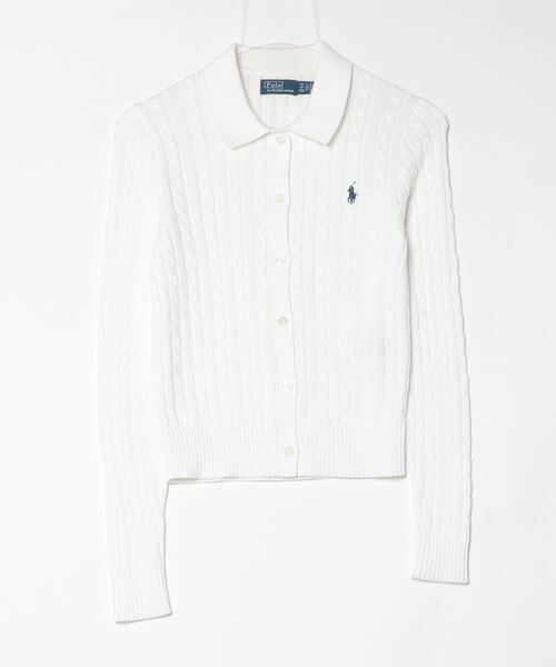 POLO RALPH LAUREN(ポロ ラルフ ローレン)の「ケーブルニット コットン カーディガン(カーディガン/ボレロ・レディース・ホワイト・S/XS/L/M/XXS)」の6枚目の写真