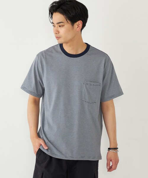 SHIPS Colors(シップス カラーズ)の「SHIPS Colors:CAVE(R) ボーダー Tシャツ◇(Tシャツ/カットソー・メンズ・ネイビー/ライトホワイト/ブラック・MEDIUM/LARGE/X-LARGE)」の3枚目の写真