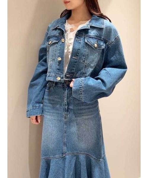 SNIDEL（スナイデル）の「クロップドGジャン（デニムジャケット・レディース・ライトグレー/ライトブルー/ブルー・FREE）」の11枚目の写真