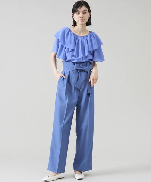 Tiara（ティアラ）の「ウエストタックワイドパンツ（その他パンツ・レディース・ネイビー/ライトブルー・3/2）」の12枚目の写真