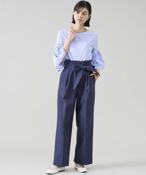 Tiara（ティアラ）の「ウエストタックワイドパンツ（その他パンツ・レディース・ネイビー/ライトブルー・3/2）」の5枚目の写真