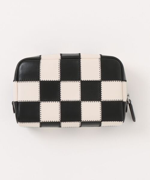 激レア✨ コーチ COACH ポーチ ハラコ コスメティック ポーチ・チェッカーボード アップクラフト レザー