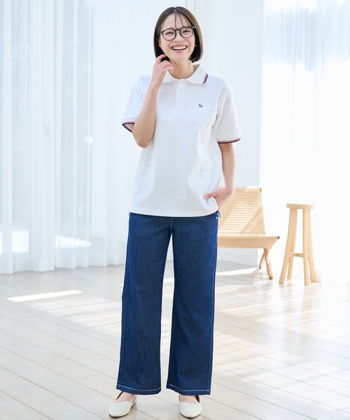 Arnold Palmer（アーノルドパーマー）の「シェア APエンボス ライン ポロシャツ（ポロシャツ・レディース・ホワイト/ダークネイビー/レッド/ブラック・LL/L/M/S/XS）」の10枚目の写真