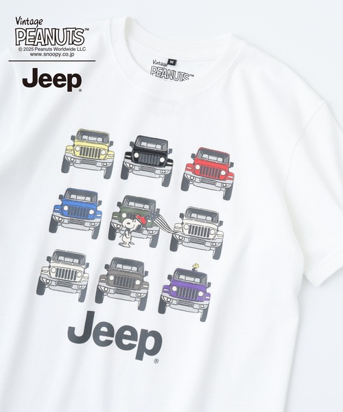 PEANUTS(ピーナッツ)の「PEANUTS×Jeep 半袖Tシャツ(Tシャツ/カットソー・メンズ・ホワイト系/ブラック/ベージュ/ホワイト系1/カーキ/ブラック系/マスタード/ブラック系1/ホワイト・S/LL/M/L)」の2枚目の写真