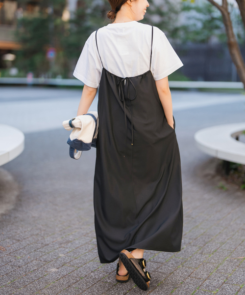Spick and Span ギャザーキャミワンピース グレー セール】《一部店舗+WEB限定》バックギャザーキャミワンピース