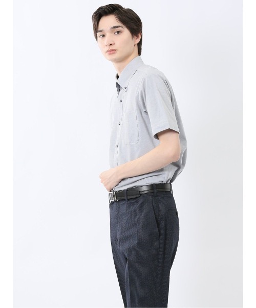 m.f.editorial（エムエフエディトリアル）の「【ストレッチ 吸水速乾 イージーケア】m.f.エディトリアル メンズ Biz アルティマ ボタンダウン半袖 ビズシャツ（ポロシャツ・メンズ・ブルー・X-LARGE/LARGE/MEDIUM）」の2枚目の写真