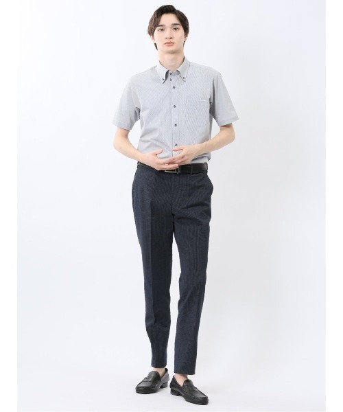 m.f.editorial（エムエフエディトリアル）の「【ストレッチ 吸水速乾 イージーケア】m.f.エディトリアル メンズ Biz アルティマ ボタンダウン半袖 ビズシャツ（ポロシャツ・メンズ・ブルー・X-LARGE/LARGE/MEDIUM）」の5枚目の写真