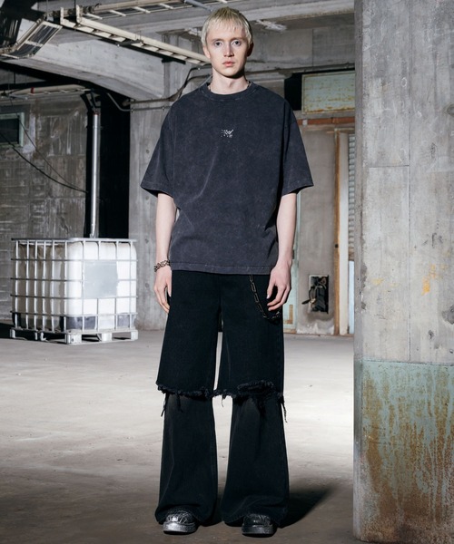 ajouter flow（アジューテフロー）の「【ajouter flow】vintage like logo print T-shirt（Tシャツ/カットソー・メンズ・グレー/ブラック・LARGE/MEDIUM）」の11枚目の写真