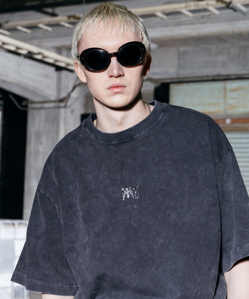 ajouter flow（アジューテフロー）の「【ajouter flow】vintage like logo print T-shirt（Tシャツ/カットソー・メンズ・グレー/ブラック・LARGE/MEDIUM）」の8枚目の写真