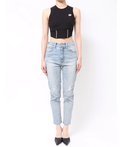 GYDA（ジェイダ）の「プチハイコルセットデザインニットトップス（ニット/セーター・レディース・オフホワイト/ブラック/ピンク・FREE）」の7枚目の写真