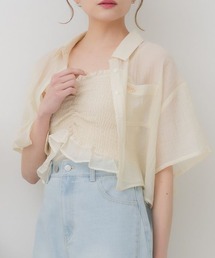 ブラウス シャツ ショートキャミ付シャツ レディース シャツ/ブラウス ショートキャミ キャミソール」に該当する