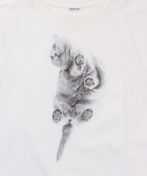 DRESSLAVE（ドレスレイブ）の「BOSS T-shirt(猫プリントハーフスリーブTシャツ)（Tシャツ/カットソー・レディース・ホワイト・38）」の10枚目の写真