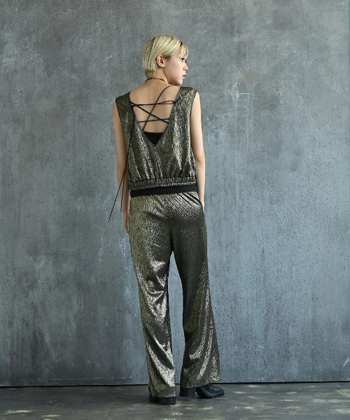 funda mine（ファンダマイン）の「グリッターセミワイドパンツ（その他パンツ・レディース・ブラック×シルバー/ゴールド・02/01）」の9枚目の写真