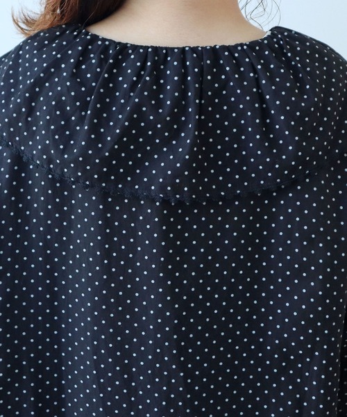 bulle de savon（ビュルデサボン）の「△キュプラ ルナファー ドットプリント ケープ衿ワンピース（ワンピース・レディース・ドット・FREE）」の14枚目の写真
