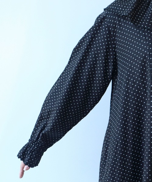 bulle de savon（ビュルデサボン）の「△キュプラ ルナファー ドットプリント ケープ衿ワンピース（ワンピース・レディース・ドット・FREE）」の15枚目の写真