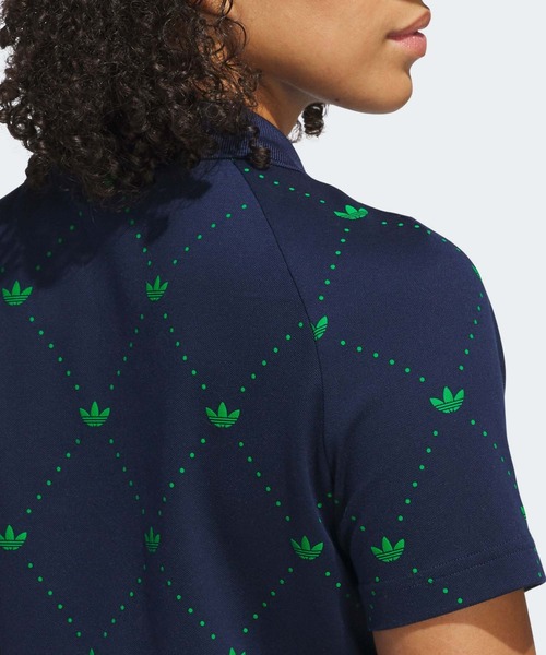 adidas(アディダス)の「オリジナルスゴルフ モノグラム 半袖シャツ【adidas Golf/アディダスゴルフ】(ポロシャツ・レディース・ピンク/ライトブルー/ホワイト×グリーン/ネイビー/ダークブラウン・LARGE/MEDIUM/SMALL/X-LARGE/XX-LARGE/X-SMALL)」の15枚目の写真