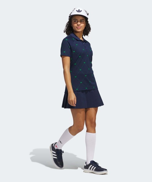 adidas(アディダス)の「オリジナルスゴルフ モノグラム 半袖シャツ【adidas Golf/アディダスゴルフ】(ポロシャツ・レディース・ピンク/ライトブルー/ホワイト×グリーン/ネイビー/ダークブラウン・LARGE/MEDIUM/SMALL/X-LARGE/XX-LARGE/X-SMALL)」の12枚目の写真