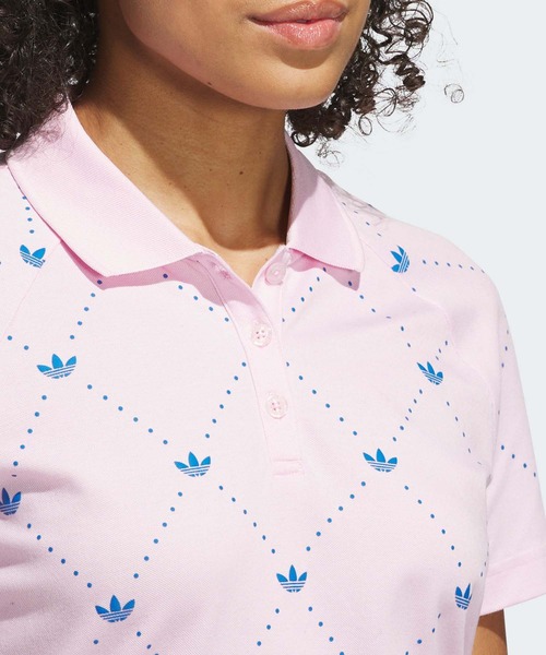 ADIDAS GOLF アディダスゴルフ 半袖襟付きTシャツ ピンク系 L