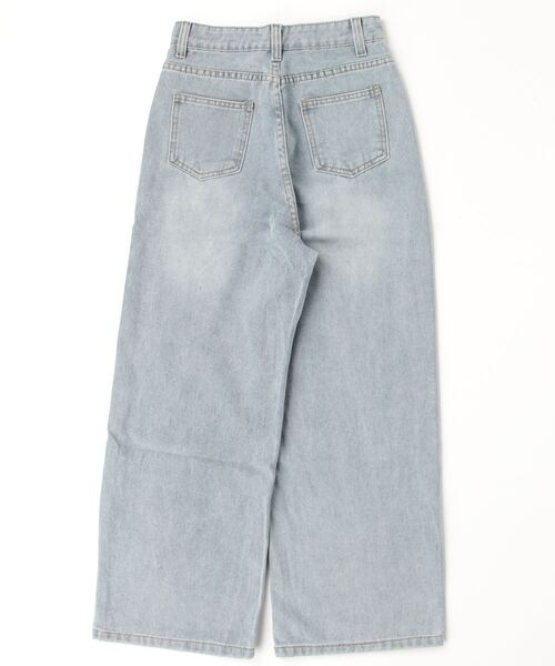 gossip！ロサンゼルス（ゴシップロサンゼルス）の「ステッチデザイン ワイドレッグデニム（デニムパンツ・レディース・ブルー・M/L/S）」の3枚目の写真