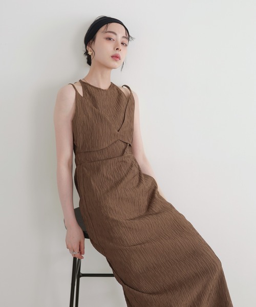 LIAN（リアン）の「ビスチェレイヤードキャミワンピース（ワンピース・レディース・ブラック/アイボリー/ブラウン・FREE）」の3枚目の写真