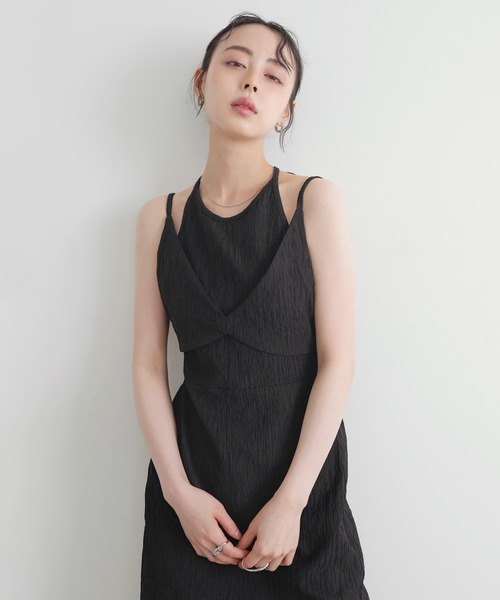 LIAN（リアン）の「ビスチェレイヤードキャミワンピース（ワンピース・レディース・ブラック/アイボリー/ブラウン・FREE）」の4枚目の写真