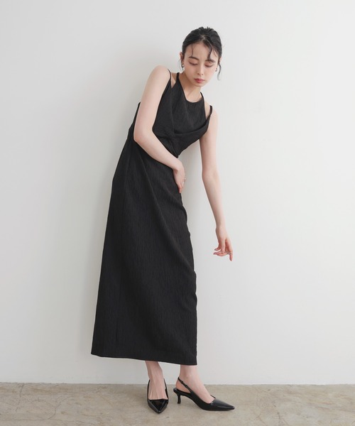 LIAN（リアン）の「ビスチェレイヤードキャミワンピース（ワンピース・レディース・ブラック/アイボリー/ブラウン・FREE）」の7枚目の写真