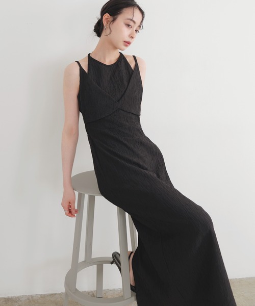 LIAN（リアン）の「ビスチェレイヤードキャミワンピース（ワンピース・レディース・ブラック/アイボリー/ブラウン・FREE）」の9枚目の写真