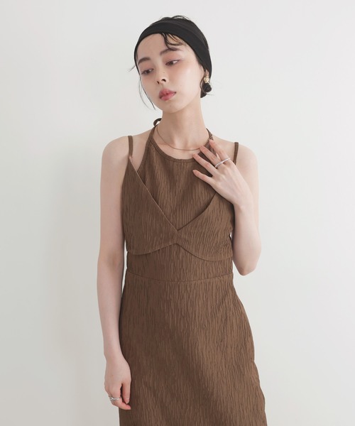 LIAN（リアン）の「ビスチェレイヤードキャミワンピース（ワンピース・レディース・ブラック/アイボリー/ブラウン・FREE）」の13枚目の写真