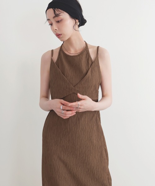 LIAN（リアン）の「ビスチェレイヤードキャミワンピース（ワンピース・レディース・ブラック/アイボリー/ブラウン・FREE）」の15枚目の写真