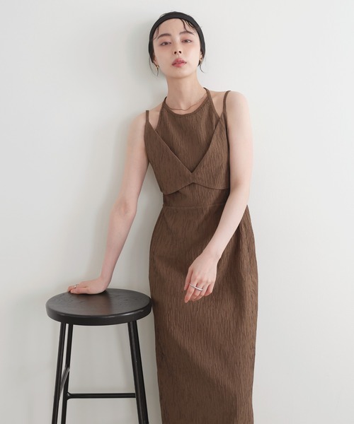 LIAN（リアン）の「ビスチェレイヤードキャミワンピース（ワンピース・レディース・ブラック/アイボリー/ブラウン・FREE）」の16枚目の写真