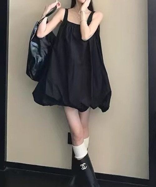 Vipoa(ヴィポア)の「バルーンワンピース(ワンピース・レディース・ブラック/ホワイト・FREE)」の9枚目の写真