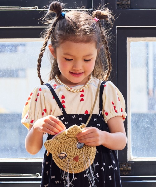 MARKEY'S（マーキーズ）の「総柄パフスリーブカットソー/セットアップ可能（セットアップ・キッズ・ベージュ/ライトブルー/オフホワイト・80/90/100/110/120/130）」の2枚目の写真