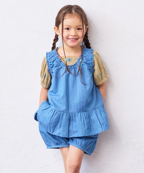 MARKEY'S（マーキーズ）の「総柄パフスリーブカットソー/セットアップ可能（セットアップ・キッズ・ベージュ/ライトブルー/オフホワイト・80/90/100/110/120/130）」の13枚目の写真