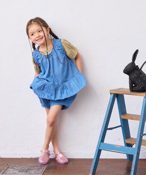 MARKEY'S（マーキーズ）の「総柄パフスリーブカットソー/セットアップ可能（セットアップ・キッズ・ベージュ/ライトブルー/オフホワイト・80/90/100/110/120/130）」の15枚目の写真