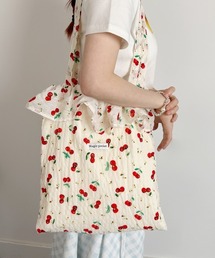 NANAHACHI（ナナハチ）の「チェリー柄 フリル トートバッグ エコバッグ（トートバッグ）」