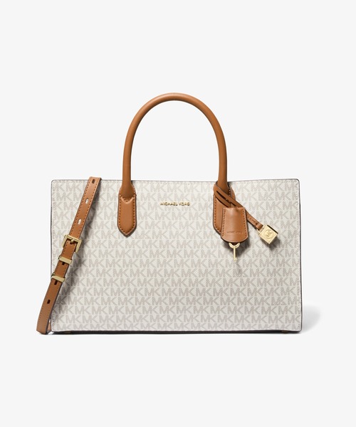 MICHAEL KORS(マイケルコース)の「SCARLETT サッチェル ミディアム - MKシグネチャー(ハンドバッグ・レディース・ホワイト系その他・FREE)」の1枚目の写真
