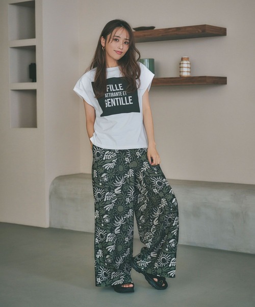 tシャツ 「近藤千尋さんコラボ」オーバーサイズフレンチスリーブT（AJUGA.x BAYFLOW） レディース 近藤千尋さんコラボ】オーバーサイズフレンチスリーブT（AJUGA.x