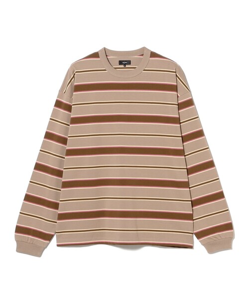BEAMS（ビームス）の「ボーダー ルーズ ロングスリーブTシャツ（Tシャツ/カットソー・メンズ・カーキ/ブラック/グリーン・XL/M/S/L）」の9枚目の写真