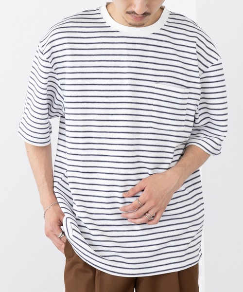 A by MAGASIN DE MODE(エーバイマガジンデモード)の「【A by MAGASIN DE MODE】<DRYICE-Tee>ボーダークルーT(ABI) MNY 5232-8622(Tシャツ/カットソー・メンズ・ブラック系1/ネイビー系1/ブルー系その他/グリーン系1/ホワイト系1・M/L/2L)」の9枚目の写真