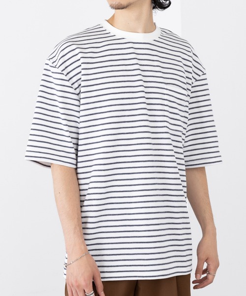 A by MAGASIN DE MODE(エーバイマガジンデモード)の「【A by MAGASIN DE MODE】<DRYICE-Tee>ボーダークルーT(ABI) MNY 5232-8622(Tシャツ/カットソー・メンズ・ブラック系1/ネイビー系1/ブルー系その他/グリーン系1/ホワイト系1・M/L/2L)」の10枚目の写真