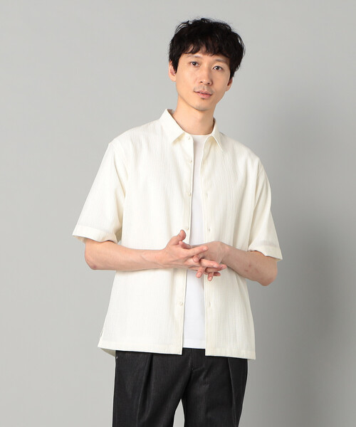 COMME CA MEN(コムサメン)の「3Dエアートリコット シャツ(シャツ/ブラウス・メンズ・ホワイト/ネイビー・M/L/S)」の9枚目の写真