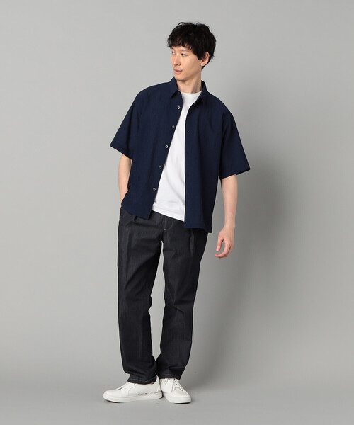 COMME CA MEN(コムサメン)の「3Dエアートリコット シャツ(シャツ/ブラウス・メンズ・ホワイト/ネイビー・M/L/S)」の7枚目の写真